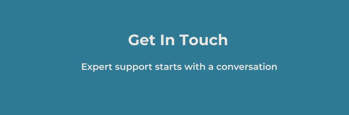 Get in touch banner for customer support and scientific consultation services.